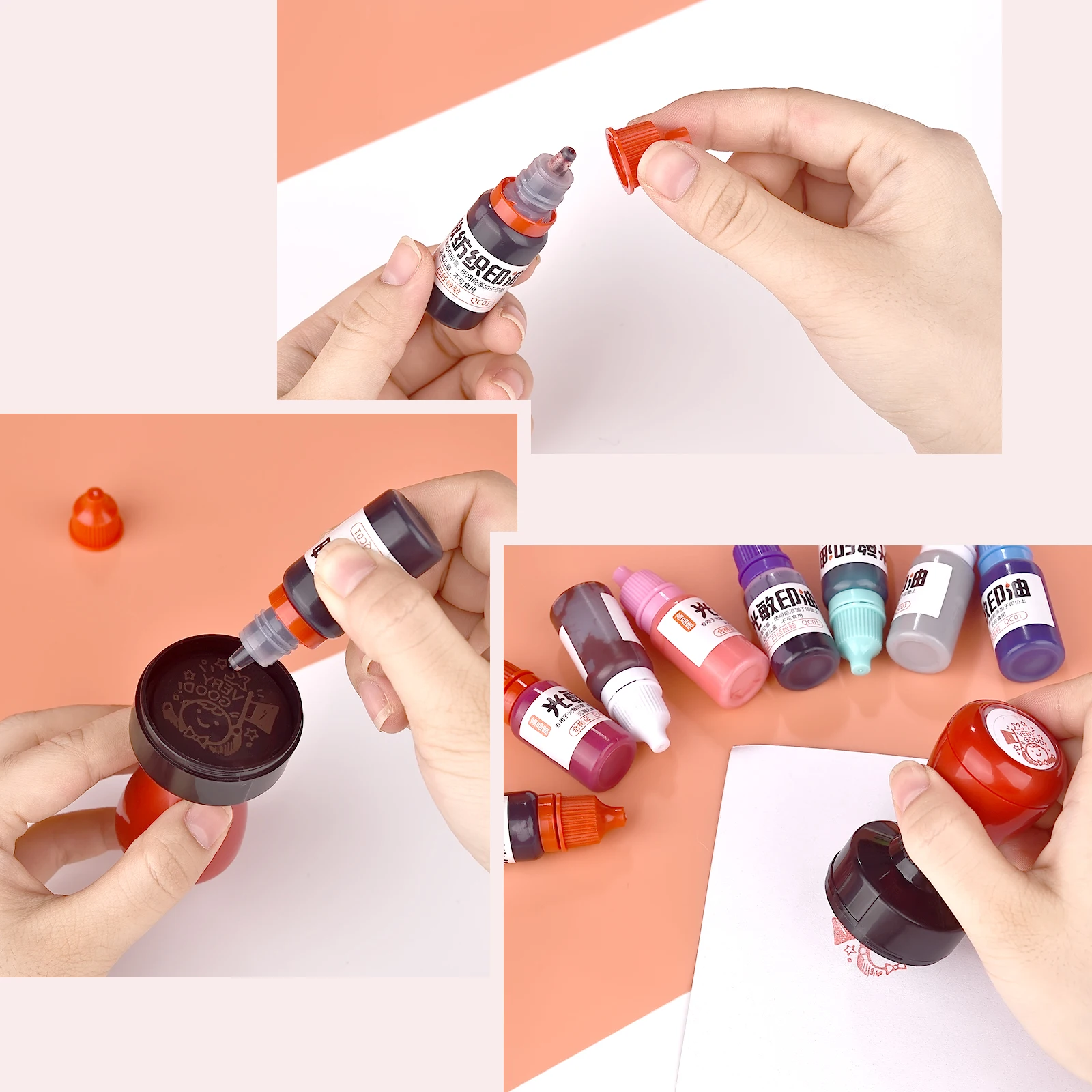 Vibrant 10ml Multi-Color Stamp Refill Ink for Office & School Supplies