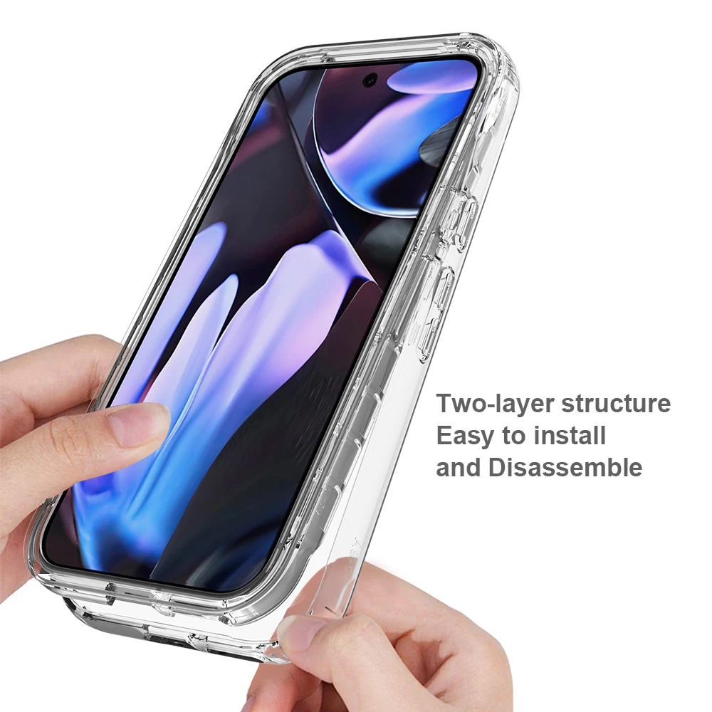 Durable Transparent Cell Phone Case - 2 in 1 Drop-Proof & Shock-Proof Protection
