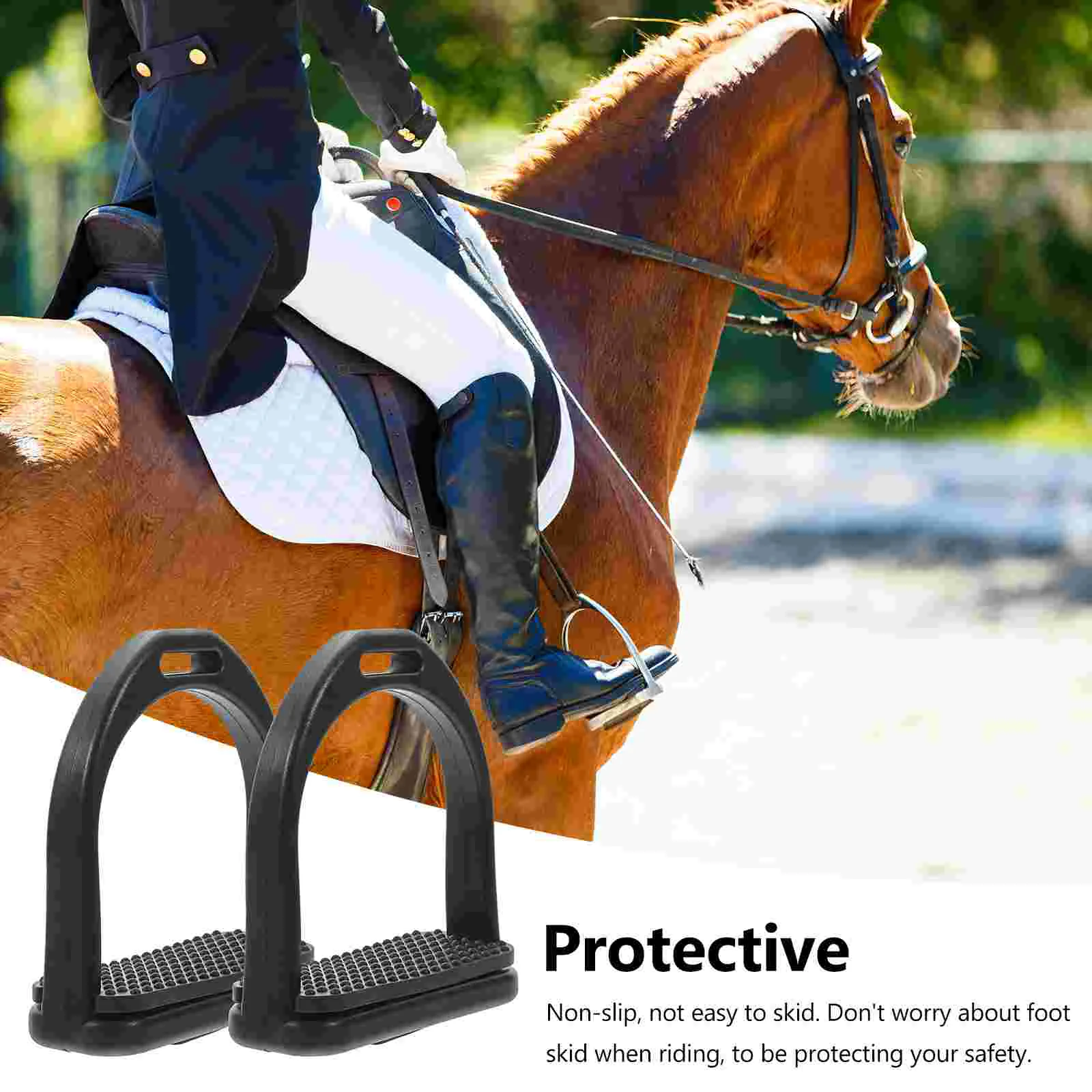 Horse Riding road Safety Nonslip POM Saddle Accessories Anti Skid Pedal Fix Foot Protect
