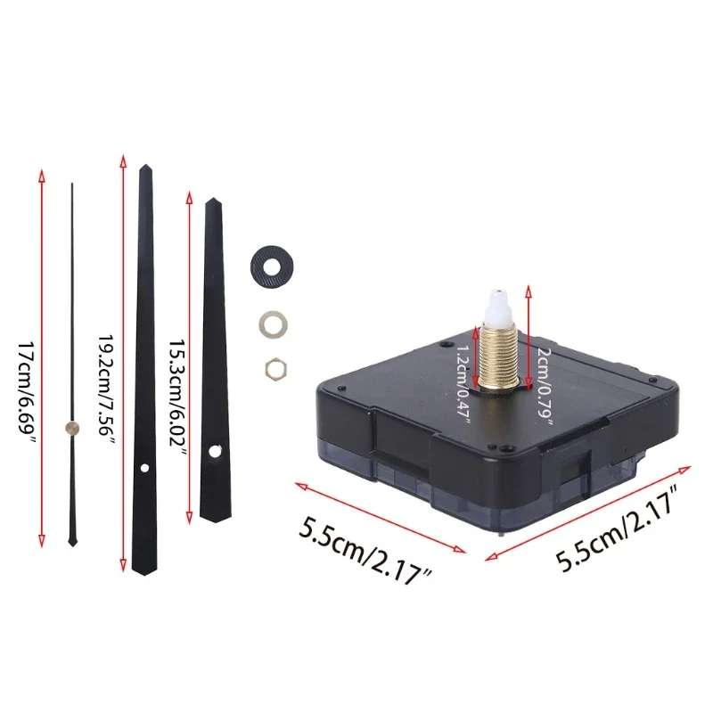 DIY Wall Clock Movement Mechanism with Hands Long Shaft Silent Battery Operated Watch Repair Parts Replacement Set - 6