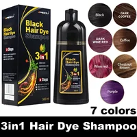 100ml/500ml Hair Dye Shampoo 3in1 Darkening Hairs Instant Gray To Black Polygonum Multiflorum Natural Coloing Cover Men Women