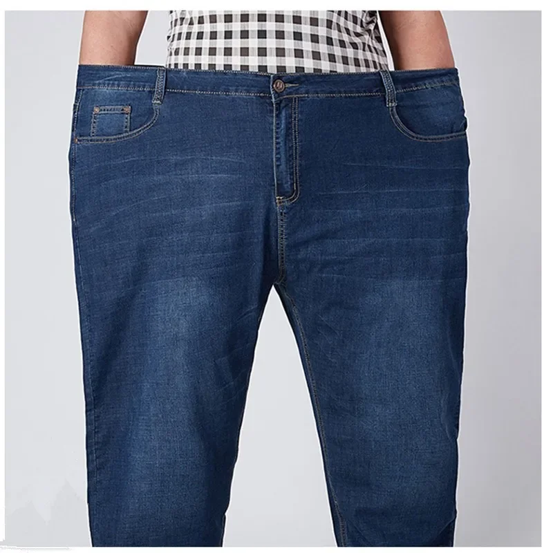 Classic Stretch Jeans Men Oversized Plus Size Big Denim Male Loose Elastic Pants 44 46 48 50 52 High Waisted Long Work Trousers 5