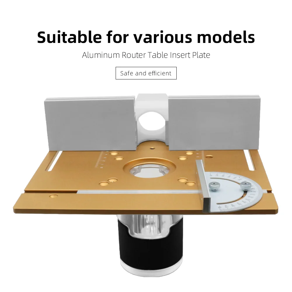 Aluminum Router Table Insert Plate with Miter Gauge for Woodworking and DIY Workbenches