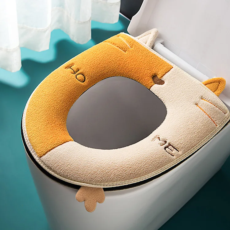 Winter Warm Toilet Seat Cover Universal Toilet Cushion Thicken Plush