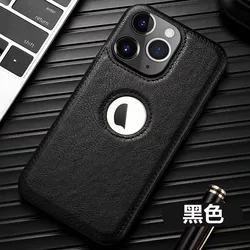 Deluxe Leather Phone Case with Original Logo and Silicone Lens Protection for iPhone 16e (Black)