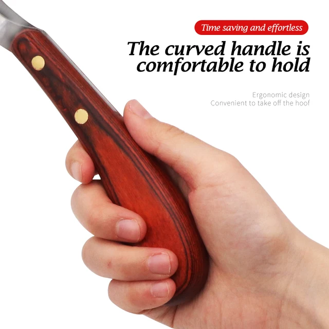 Coltello Per Zoccoli Cavallo - Lama Acciaio Inox, Manico Legno Gomma, Per Maniscalchi - Foto 7