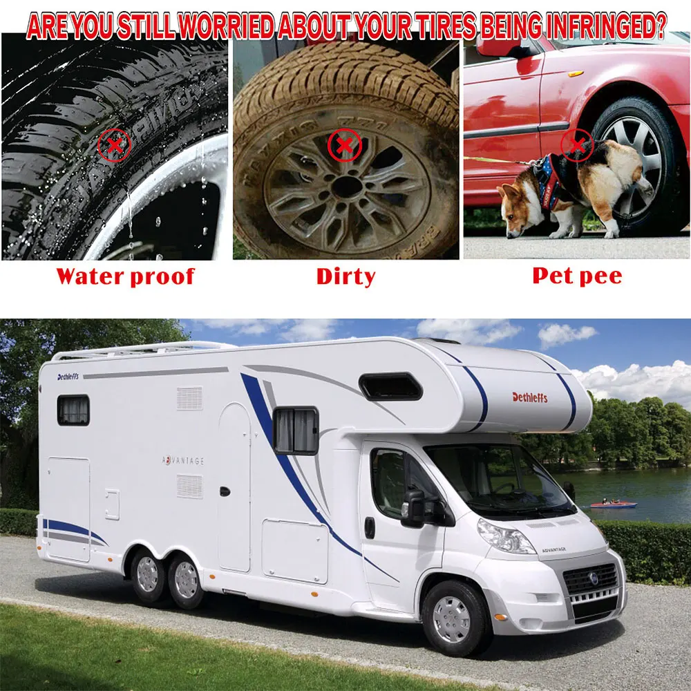 1pc Rv Tire Cover Silver Protector Bag For Rv Motorhome Camper Touring Car  Waterproof Protective Shade Hood 27-29/29-32inch Tire Accessories  AliExpress