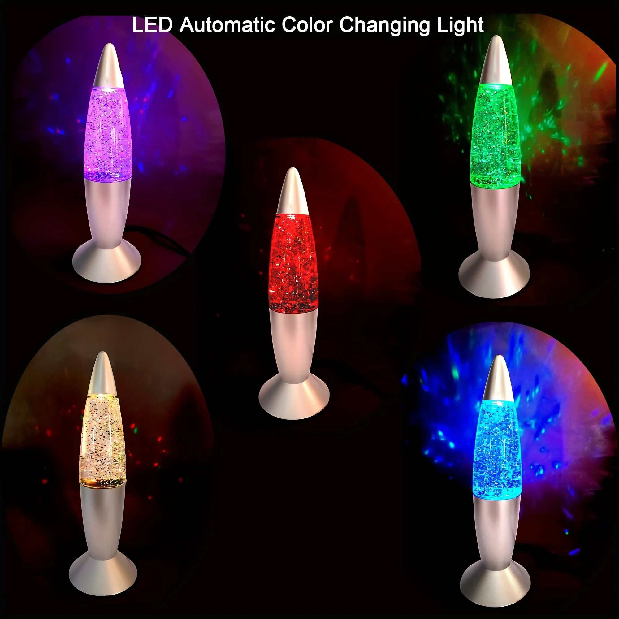 مصباح صاروخي LED يعمل بـUSB مع تغيير الألوان، إضاءة ليلية RGB، مصباح مكتب مزاجي، إضاءة طاولة زخرفية مع مفتاح تشغيل وكابل 120 سم، لديكور غرف النوم والألعاب