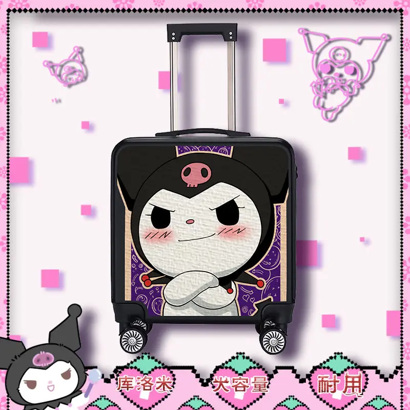 

Sanrio Kuromi Suitcase Kawaii Cinnamoroll Child Girl Travel Anime Student Trolley Case Cartoon Password Portable Birthday Gift