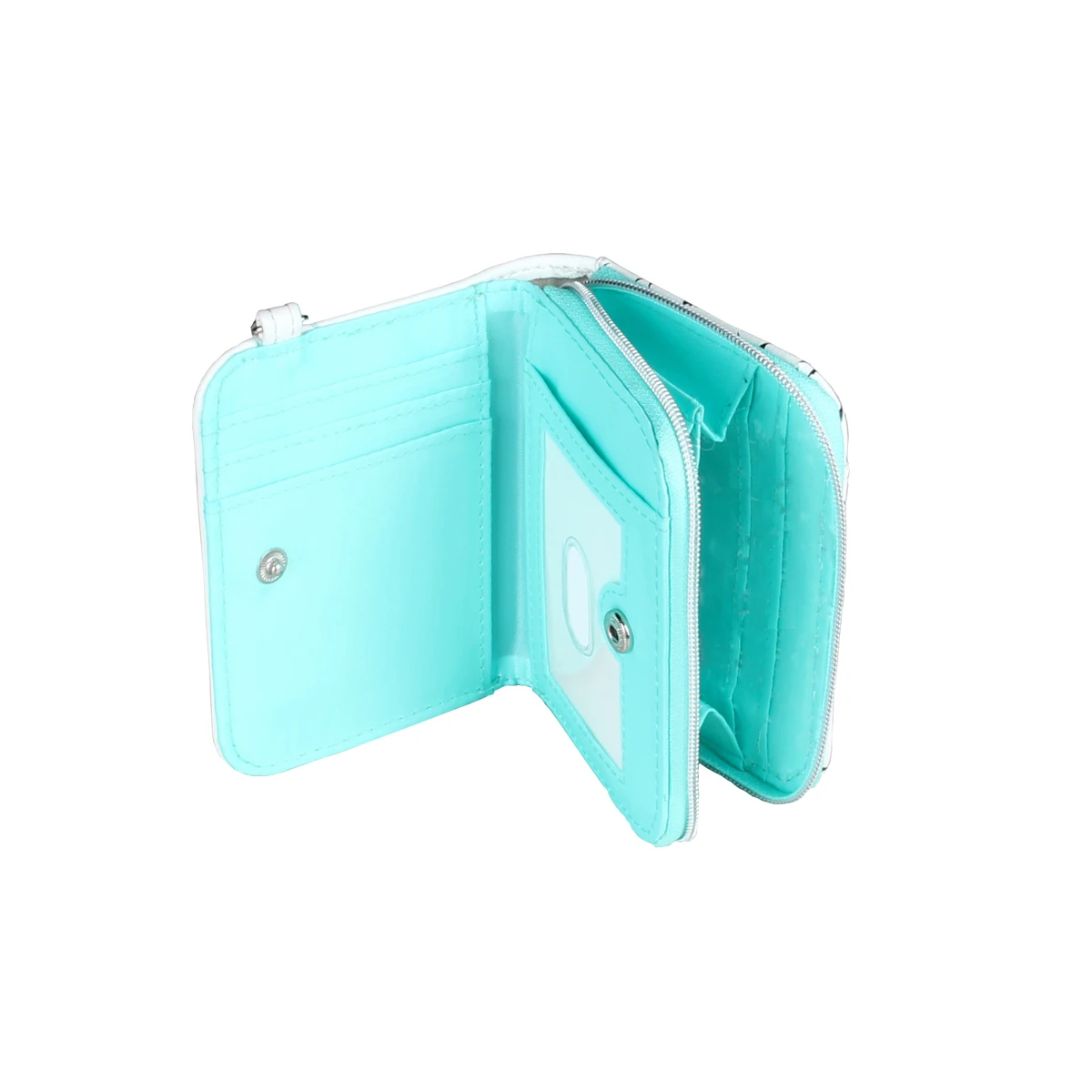 Kawaii Cartoon Design Short Wallet Trendy Clutch Credit Card Holder Faux Leather Card Case