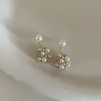2023 New French Retro Imitation Pearl Ball Stud Earrings For Women Fashion Jewelry Elegant Simple Accessories Gifts Wholesale - Image 4