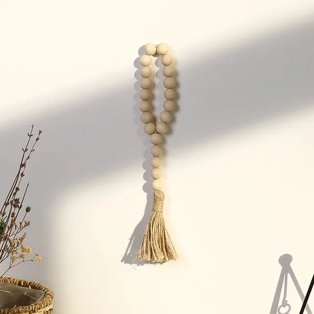 5 Styles Gyöngyök Rusztikus Természetes Fa Gyöngy Koszorúkák Parasztház Diy Dekoráció Rattan Makrame Fal Lógó Boho Dekorációk - Image 3