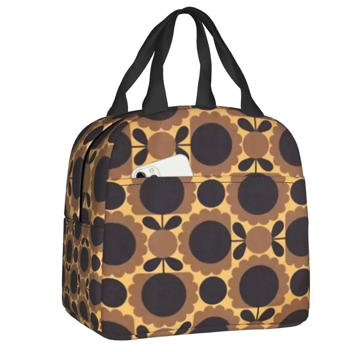 

2024 New Orla Kiely Abstract Flowers Thermal Insulated Lunch Bags Geometric Scandinavian Portable Lunch Tote Storage Food Box