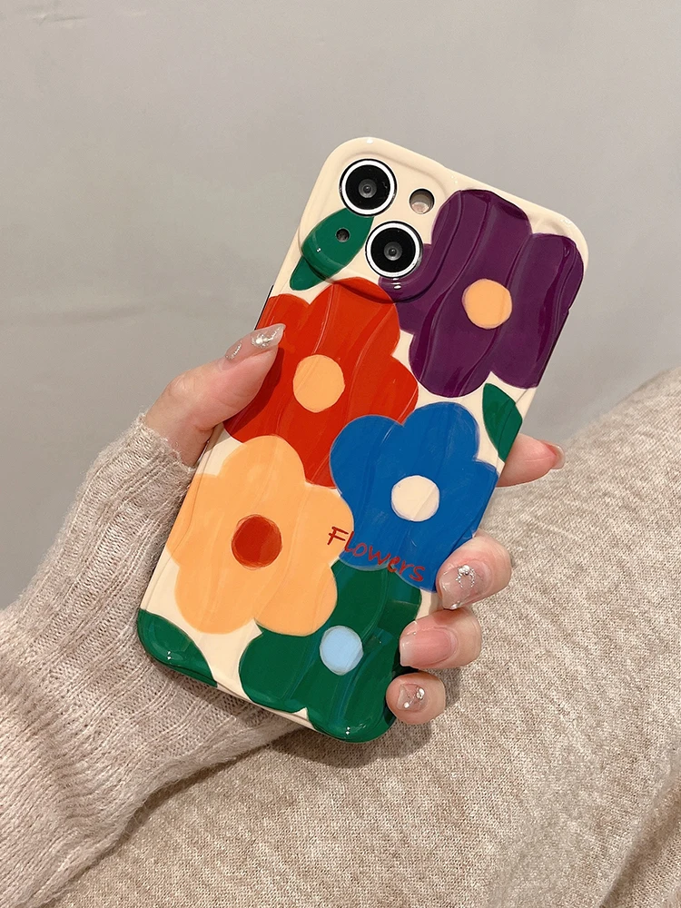 Art Colorful Oil Painting Flowers iPhone Case