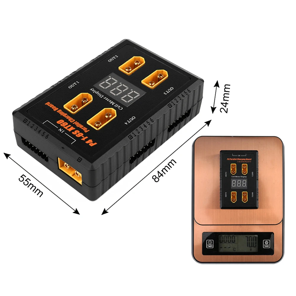 Connecteurs XT60 sur la carte de charge parallèle 4 ports P4 pour batterie RC