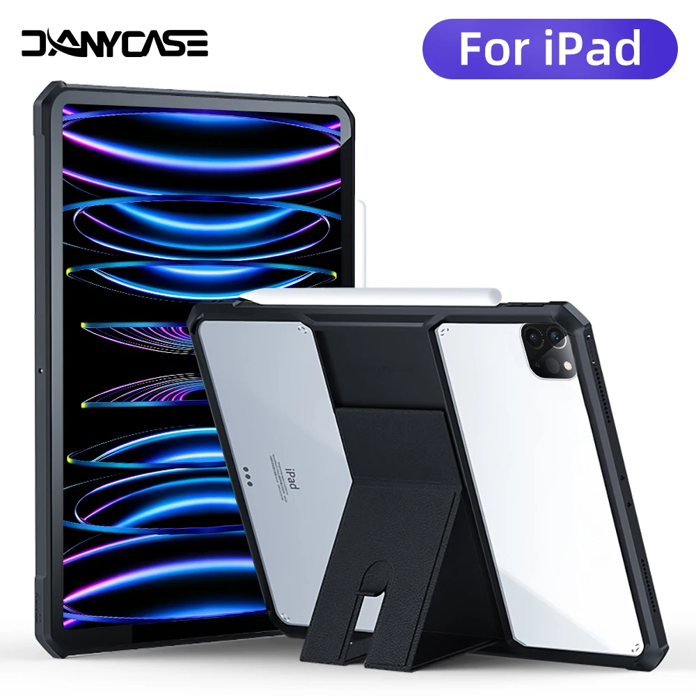 Transparente Case Tablet para Ipad Pro 11 2023 2023 ar 10.9 10th 10.2 9th 9.7 6th Mini 45 Ultra-fina Capa com Suporte