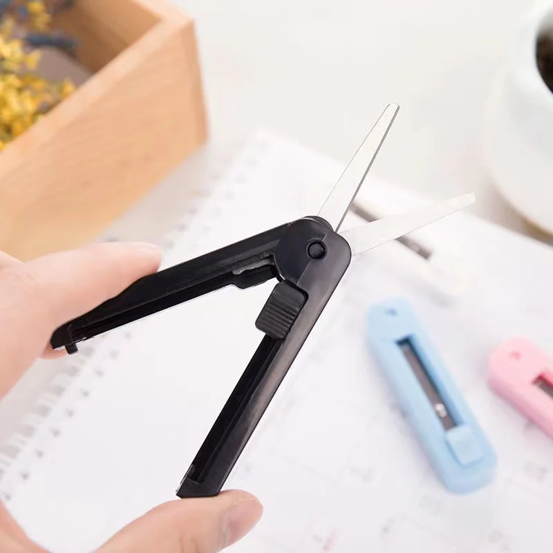 Aesthetic stationery kawaii things for school office gadgets folding scissors for diy children's Mini scissors desk accessories - 4