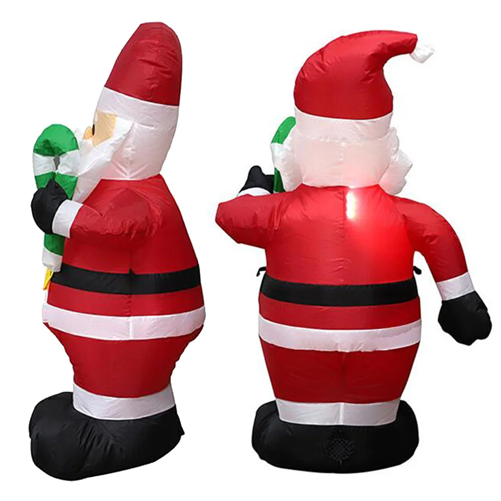 Inflatable Christmas Decorations 4 FT Inflatable Christmas Santa Claus with Candy Cane Waterproof Blow Up Lighted Yard Decoratio
