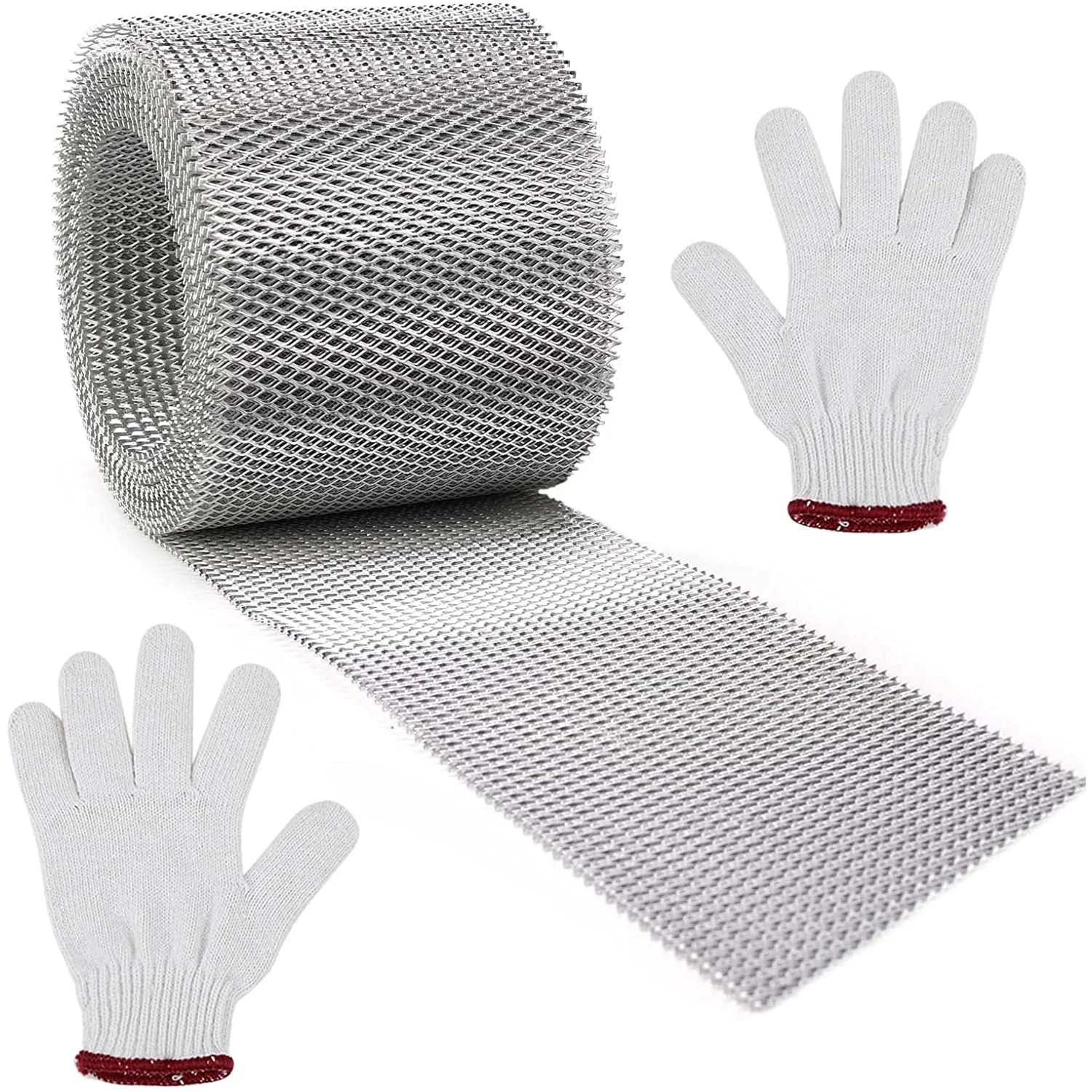 2/1pcs Aluminum Gutter Guard, DIY Gutter Cover for Leaves, Twigs, Branches 6 Inch x 20 Feet, Metal Mesh Guards Leaf Protector