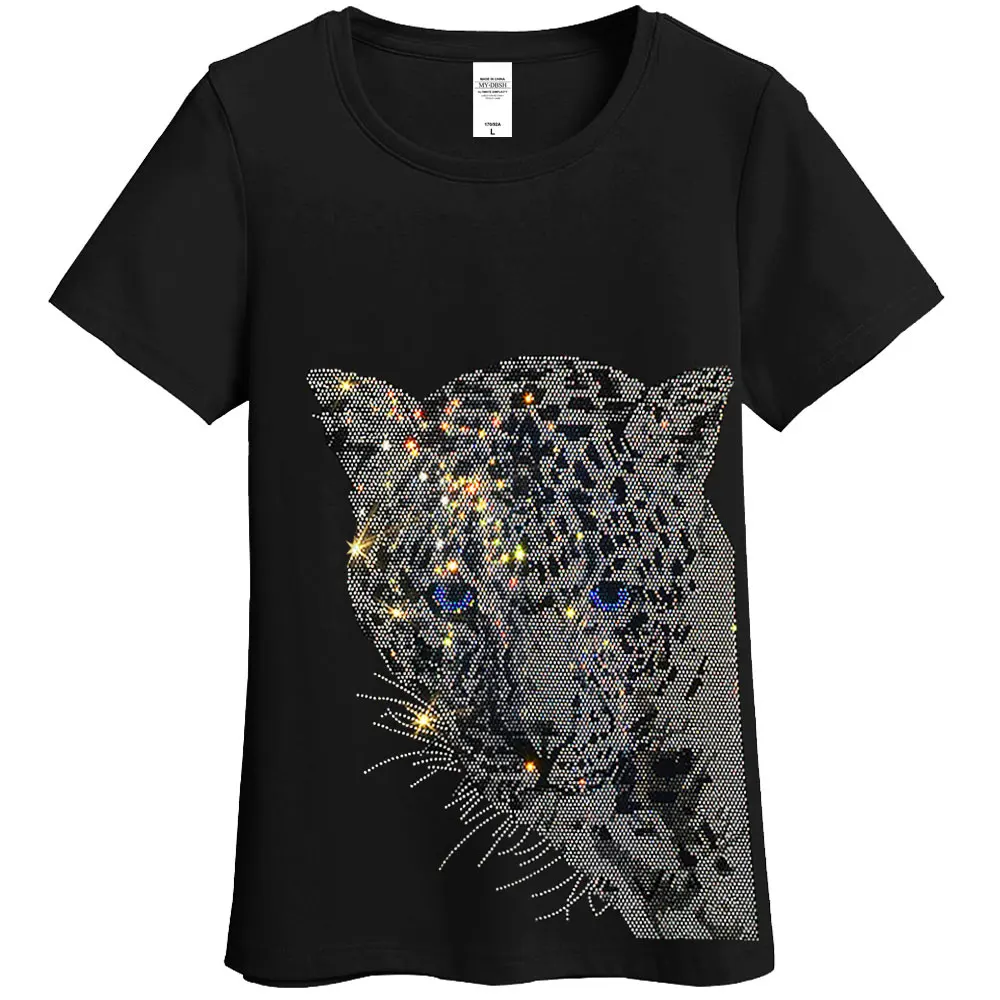 Shining Rhinestone Diamond T-shirt Size Women Casual Tops