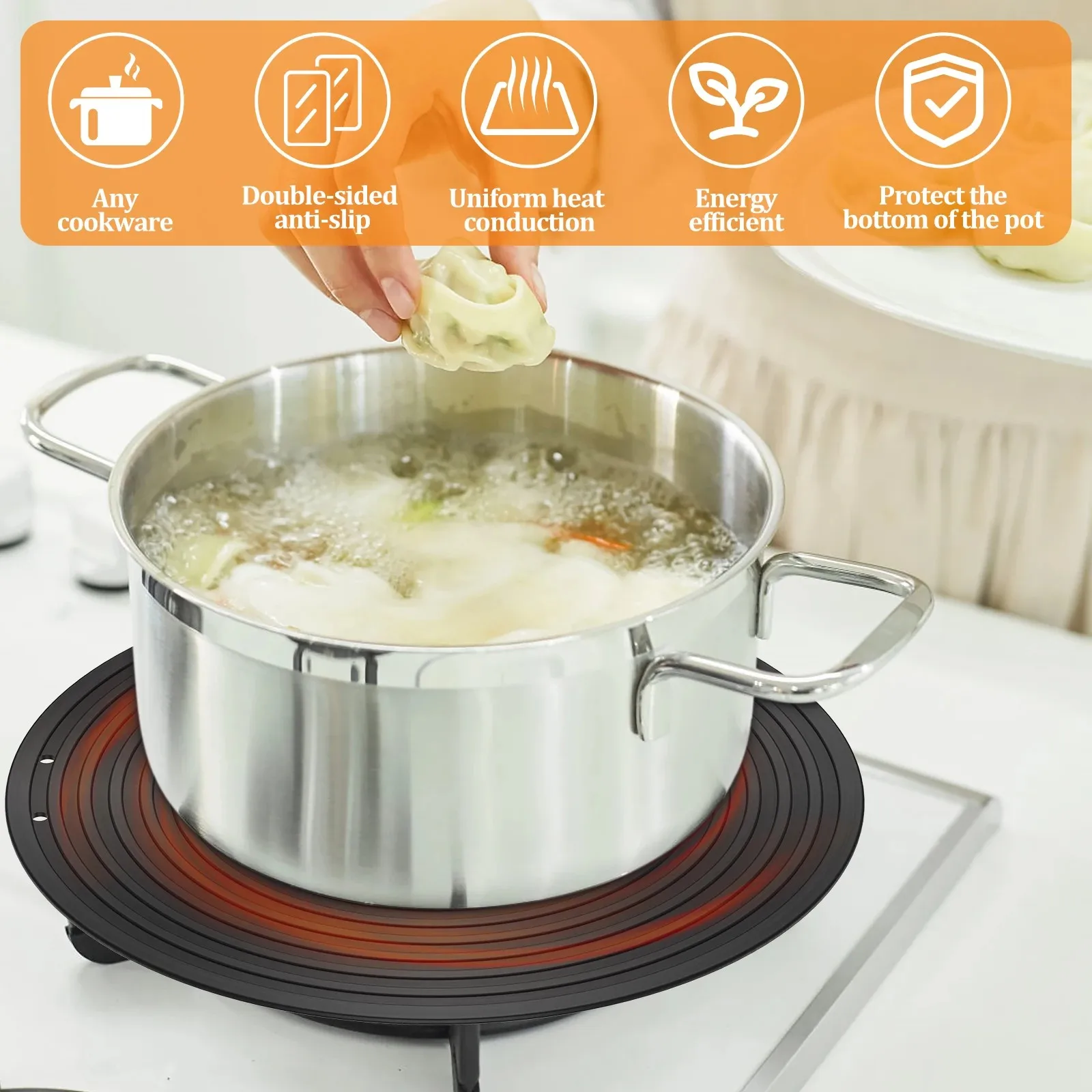 Gas stove Natural gas stove Heat conducting plate Protection pot Anti-burning black Fast heat conducting plate Thawing