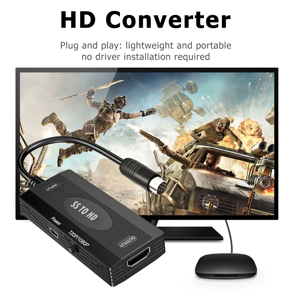 Sega Saturn ֿܼ HD , 4/3 ȭ SS to HDMI ȣȯ , USB ̺ Ŀ ׼