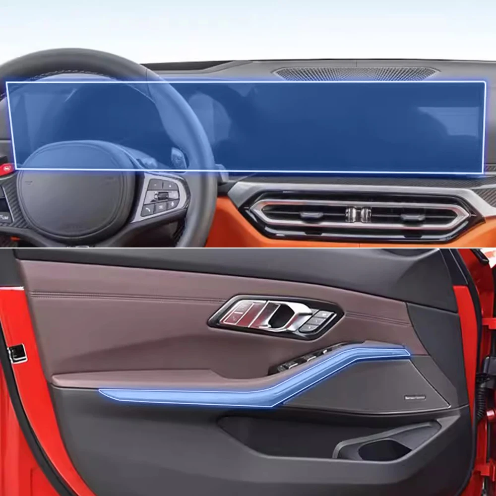 BMW 3 시리즈 G20 G21 2023 2024 인테리어 액세서리용 PPF 필름, 사전 재단된 투명 TPU 내비게이션 기어 패널 센터 콘솔