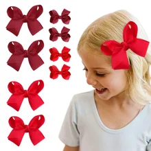

4pcs/set Baby Girl Double Bowknot Hairpin Cute Hair Clips Hair Accessories Solid Color Princess Barrettes Fashion Kids Headwear