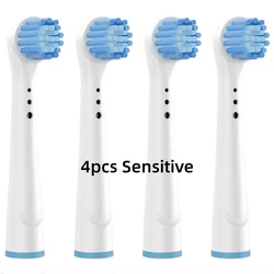 Premium Replacement Brush Heads for Electric Toothbrushes - Advanced Cleaning Action, Pack of 4/8 (4 Sensitive)