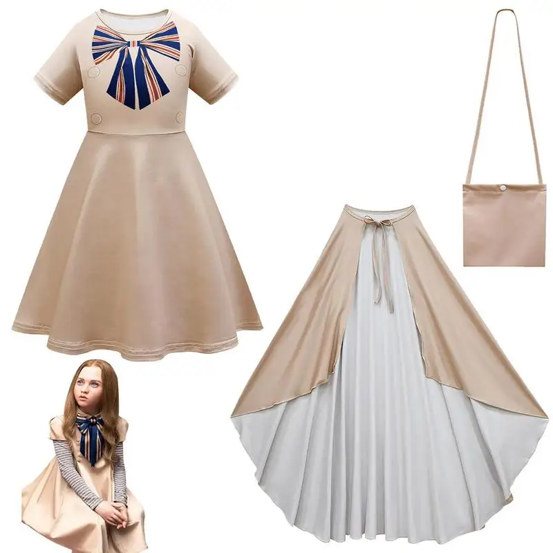 

Kids Cosplay Outfits Movie Character Dress Party Home Role-Playing Girls Megan Cosplay Accessories Props Halloween Outfits