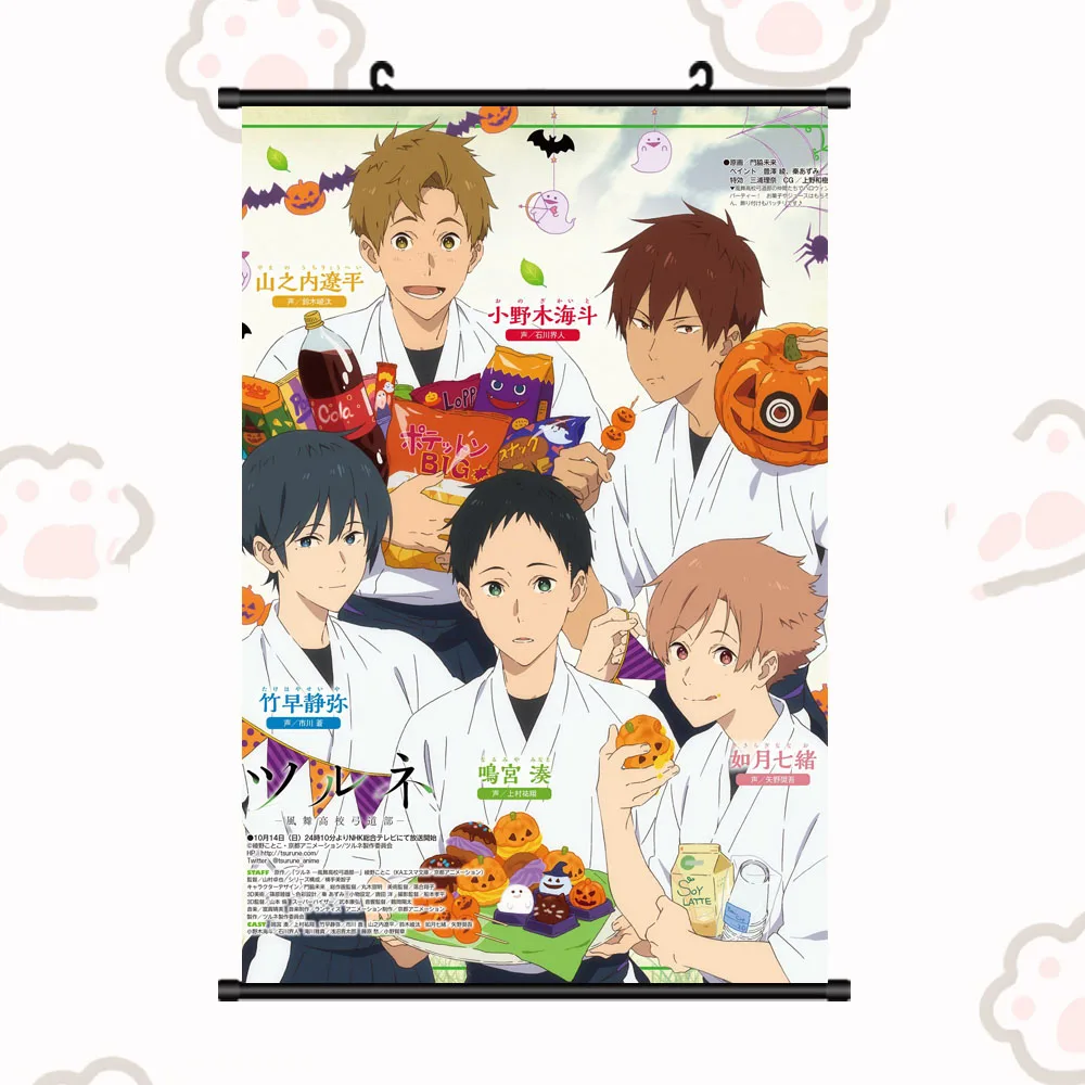 Anime Tsurune Tsunagari No Issha Narumiya Minato Takehaya Seiya Poster  Cosplay Scroll Mural Wall Hanging Poster Otaku Home Decor