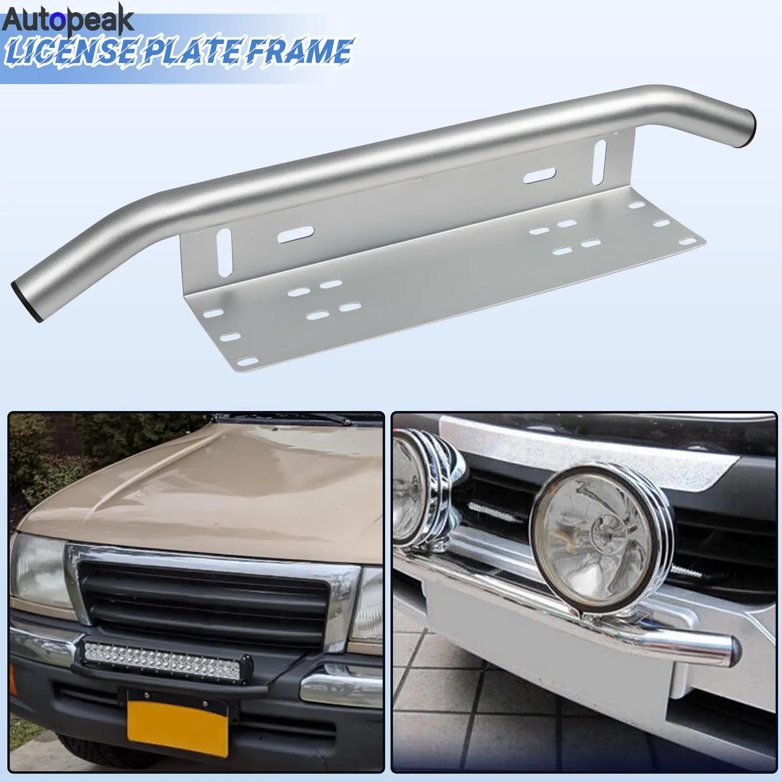 優れた♪LED フロント バンパー ライト専用 ランプ クロームメッキ 左右セット ユニバーサル雄牛バーフロントバンパーナンバープレートログライト