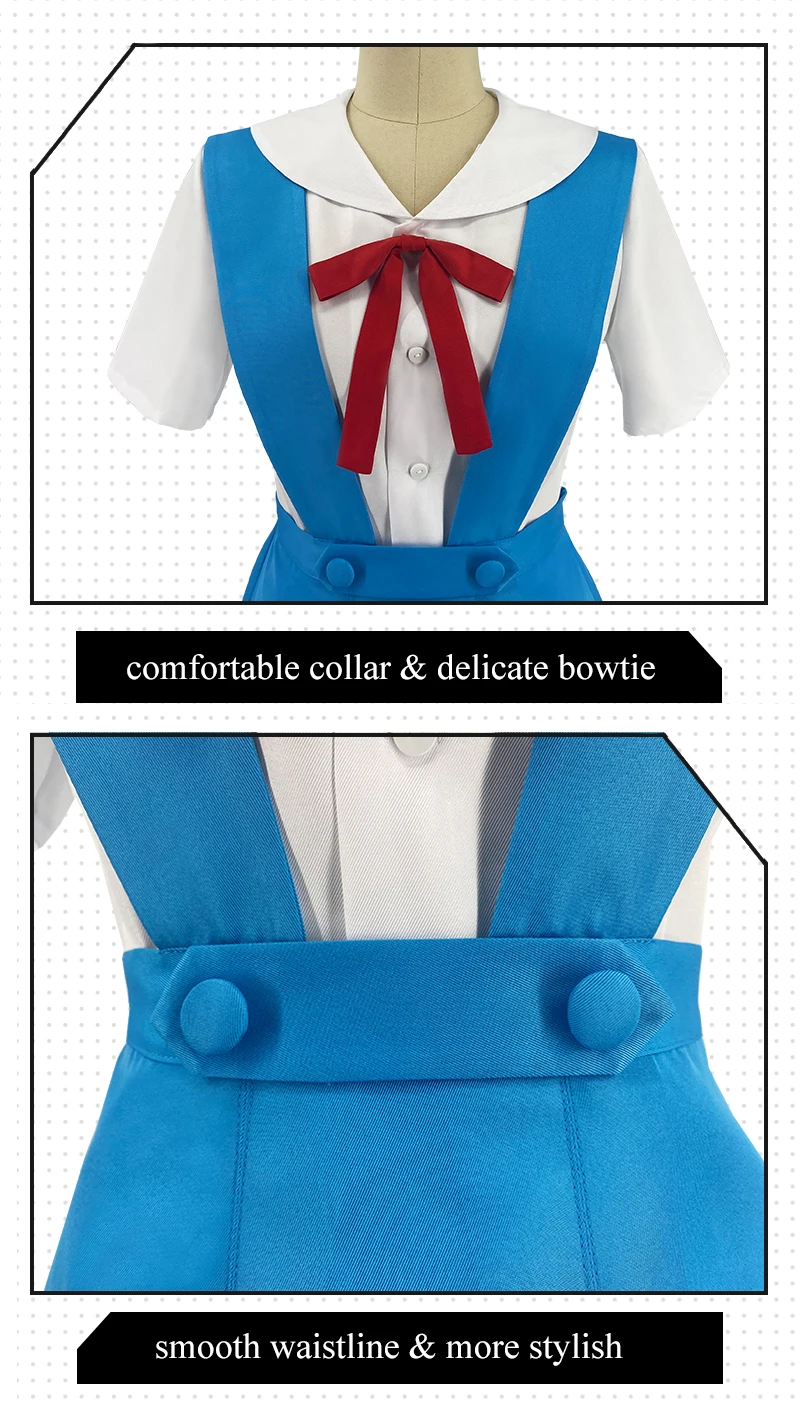 Anime Cosplay Kostüm Ayanami Rei Asuka Schuluniform JK Halloween für Frauen 5