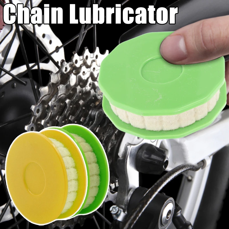 1pc Motorcycle Bicycle Chain Care Wool Lubricator Universal Roller Cleaner Motorbike Biike Maintenance Tools 2 Colors 5.8x1.7cm ling qi apollo sticker graphics for motorcycle apollo decals set of plastic motorbike parts in 5 colors