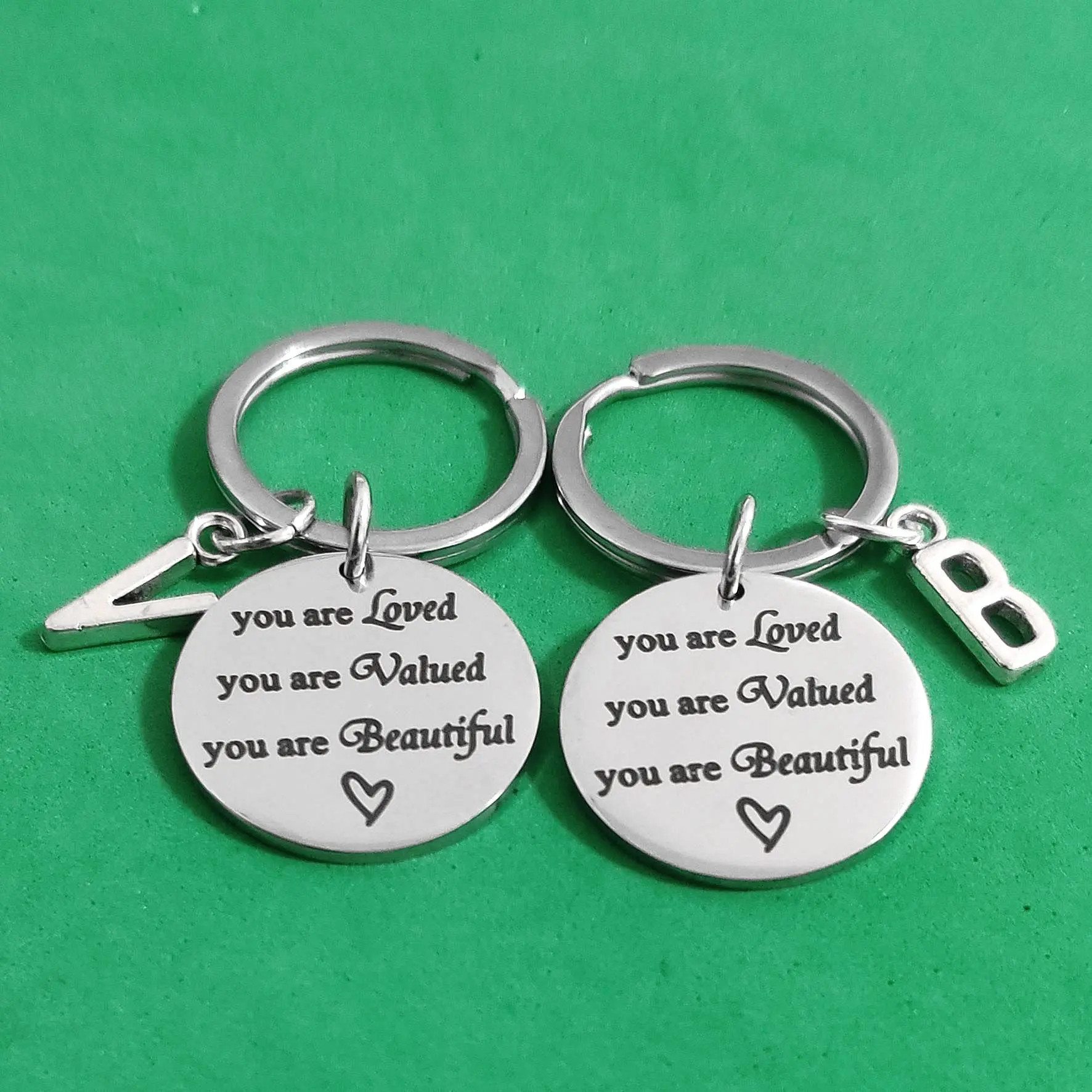 

Carabiner for Keys Creative Ornaments Gift 26 Letters You Are Loved Valued Beautiful Lettering Keyring Stainless Steel Holder