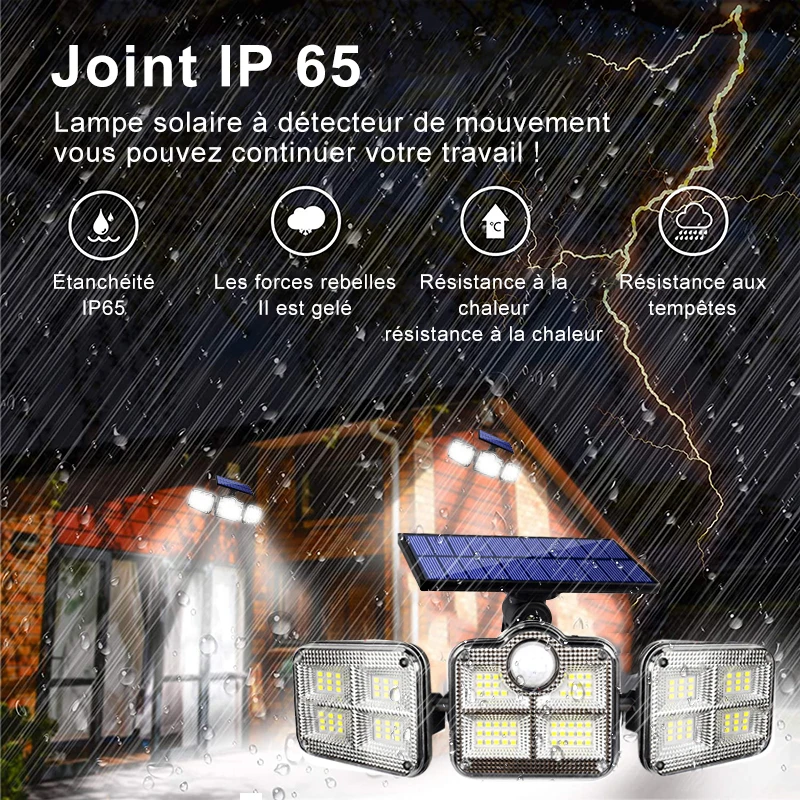 20W Projecteur LED Avec Détecteur de Mouvement, 24 LEDs Spot LED Extérieur Avec  Détecteur IP65 Etanche