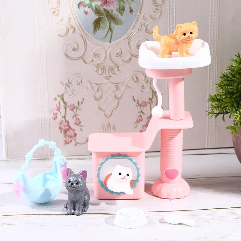 1 Set of Cute Pet Cat Climbing Frames for Toy Houses, Home Decoration Ornaments, Furniture, Mini Pet Houses, DIY Birthday Gifts