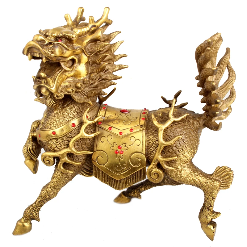 

A Feng Shui copper ornaments of a large fortune kylin kylin Zhaocai Home Furnishing send Fu Feng Shui shop supplies