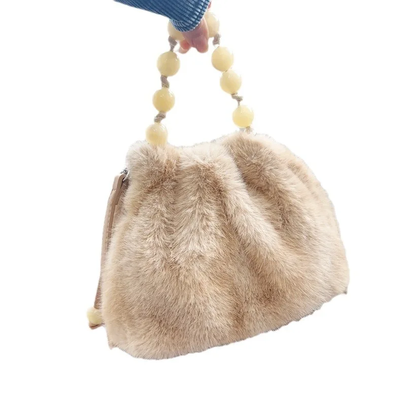 Luxury Faux Fur Ladies Shoulder Bags Soft Plush Female Evening Clutch Purse Handbags Women's Tote Fluffy Crossbody Bag