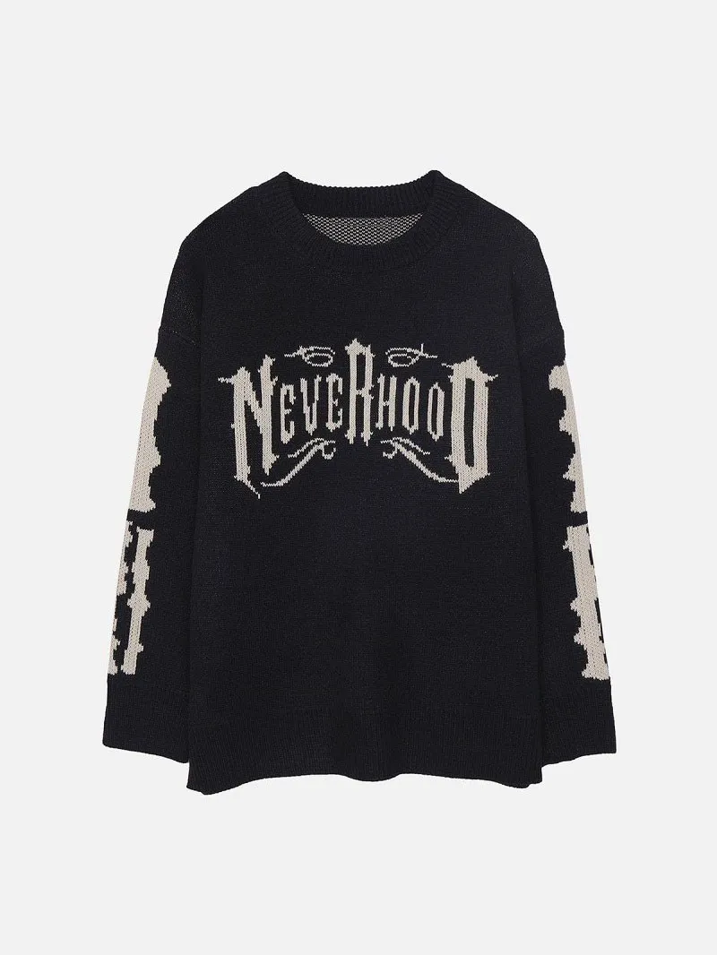 

Женский вязаный свитер с принтом, в готическом стиле