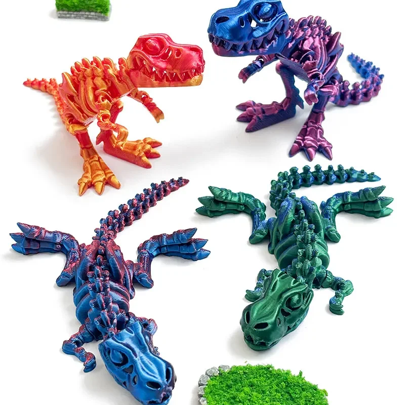 Realistic 3D Printed T-Rex Dinosaur Desk Decor - Creative Birthday Gift & Collectible Toy