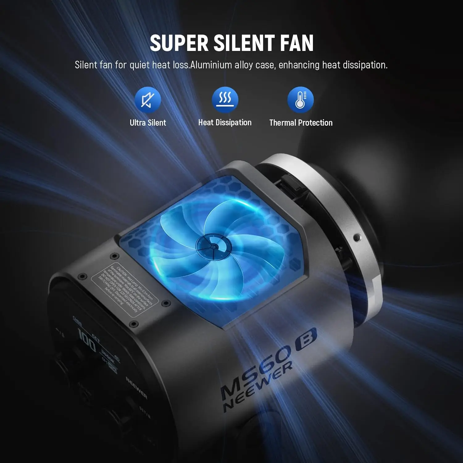 NEEWER MS60B 바이 컬러 LED 비디오 조명, 2.4G/APP 제어, 65W 금속 미니 핸드헬드 COB 연속 출력 조명, 보웬스 마운트