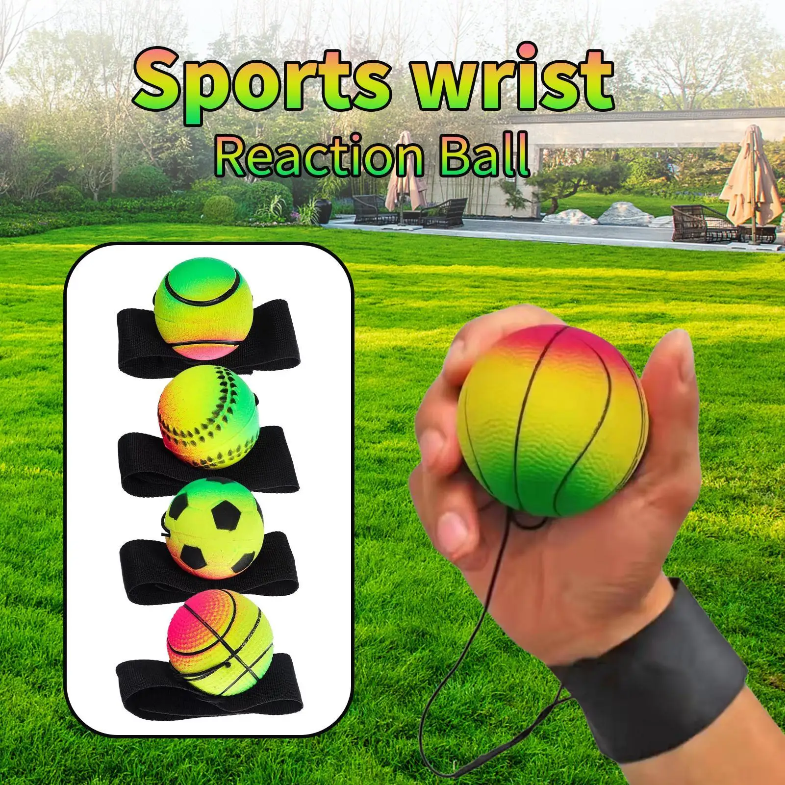 Wrist Ball 4-Piece Rubber Wristband Ball For Adults Training Equipment Sports Accessories For Gym Home Outdoor Party Family