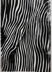 Monochrome Flowing Lines Ink Landscape Minimalist Canvas Art - 40x60cm No Frame (Black)