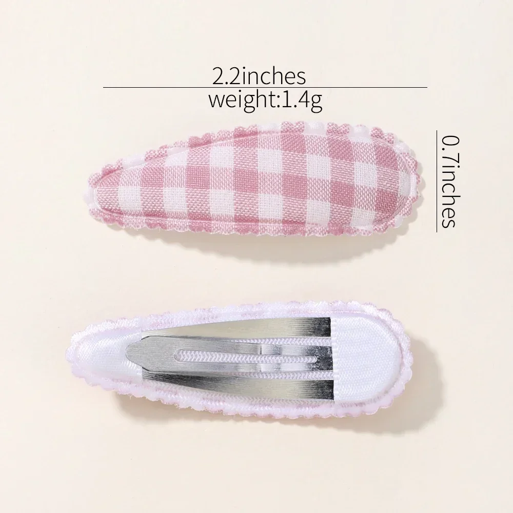 10Pcs/Set Newborn Print Cotton Alloy Hair Clips Fabric Plaid Hairpins Girl Kid Headwear Baby Hair Accessories hair clips