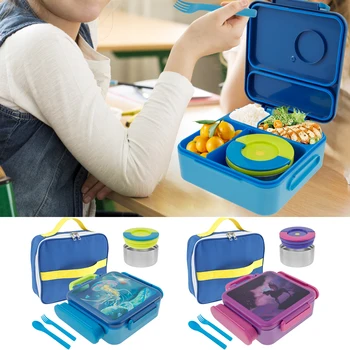 Récipient alimentaire avec compartiments pour enfants, récipient de stockage des aliments réutilisable, bol isolé, boîte à repas étanche, boîte aissce 1