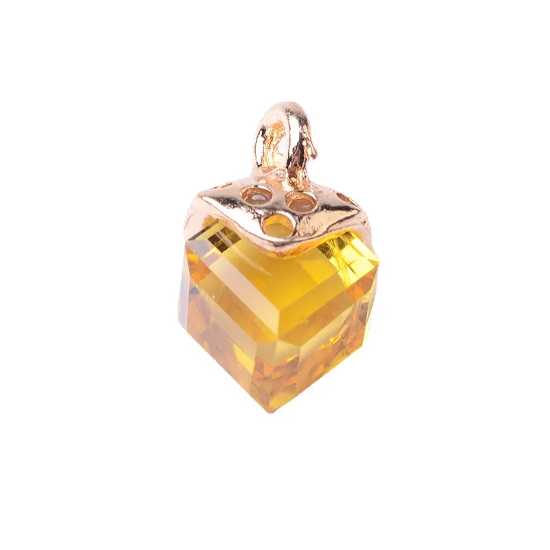 10pcs Korean Version Of The New Crystal Pendant Diy Necklace Accessories Square Crystal Pendant Spot Wholesale.
