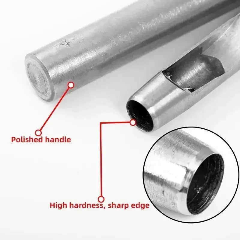 Carbon Steel Round Hole Punch Cutter Set for Leather Craft
