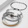 Men Bracelet Sets Stainless Steel Beaded Braiding Rope Bangles Men Eagle Bracelets With Tiger Eye Natural Stone Gift Accessories 6