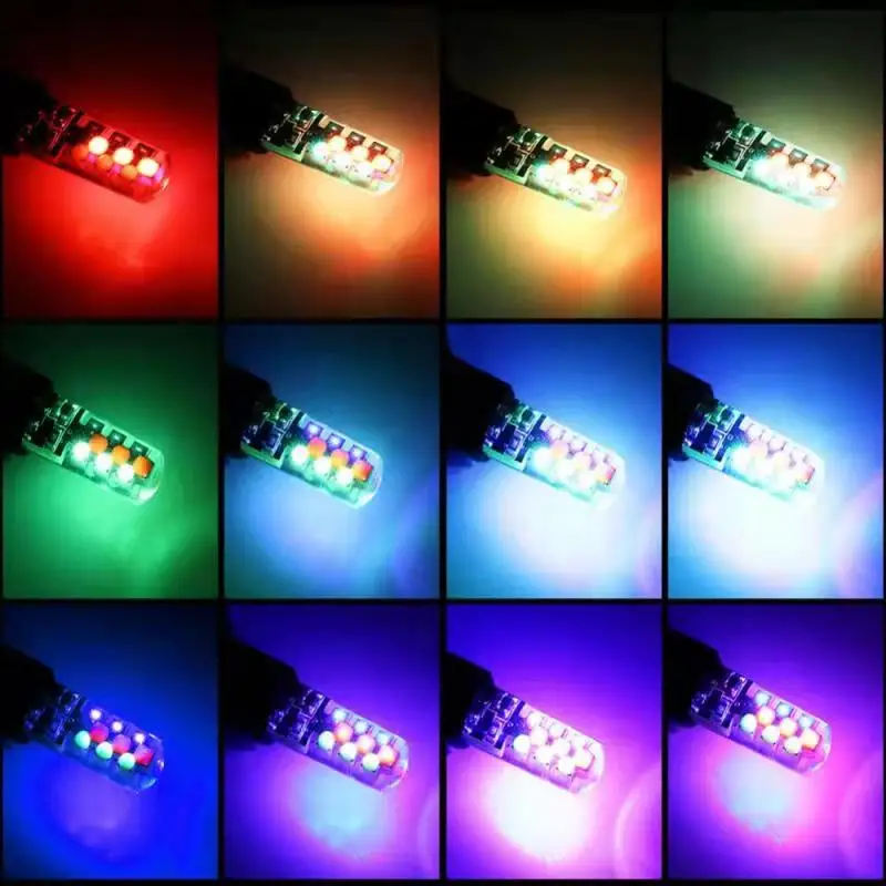 10 SetsT10 W5W Led 194 168 W5W 5050 SMD �ڵ��� �� ���� �� �ڵ��� ���� ���� RGB LED ���� ���� ��Ʈ�ѷ� 12V